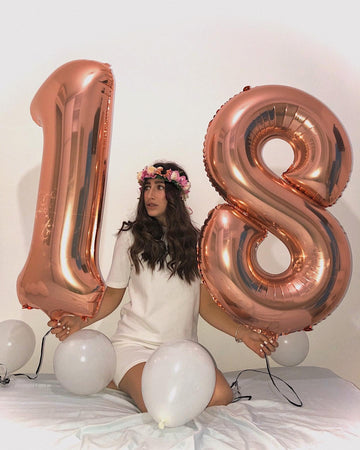 18 Balloon Number, Rose Gold Number 18Th Birthday Balloons 40 Inch, 18 Years Old Rose Gold Birthday Decorations For Boys Girls,