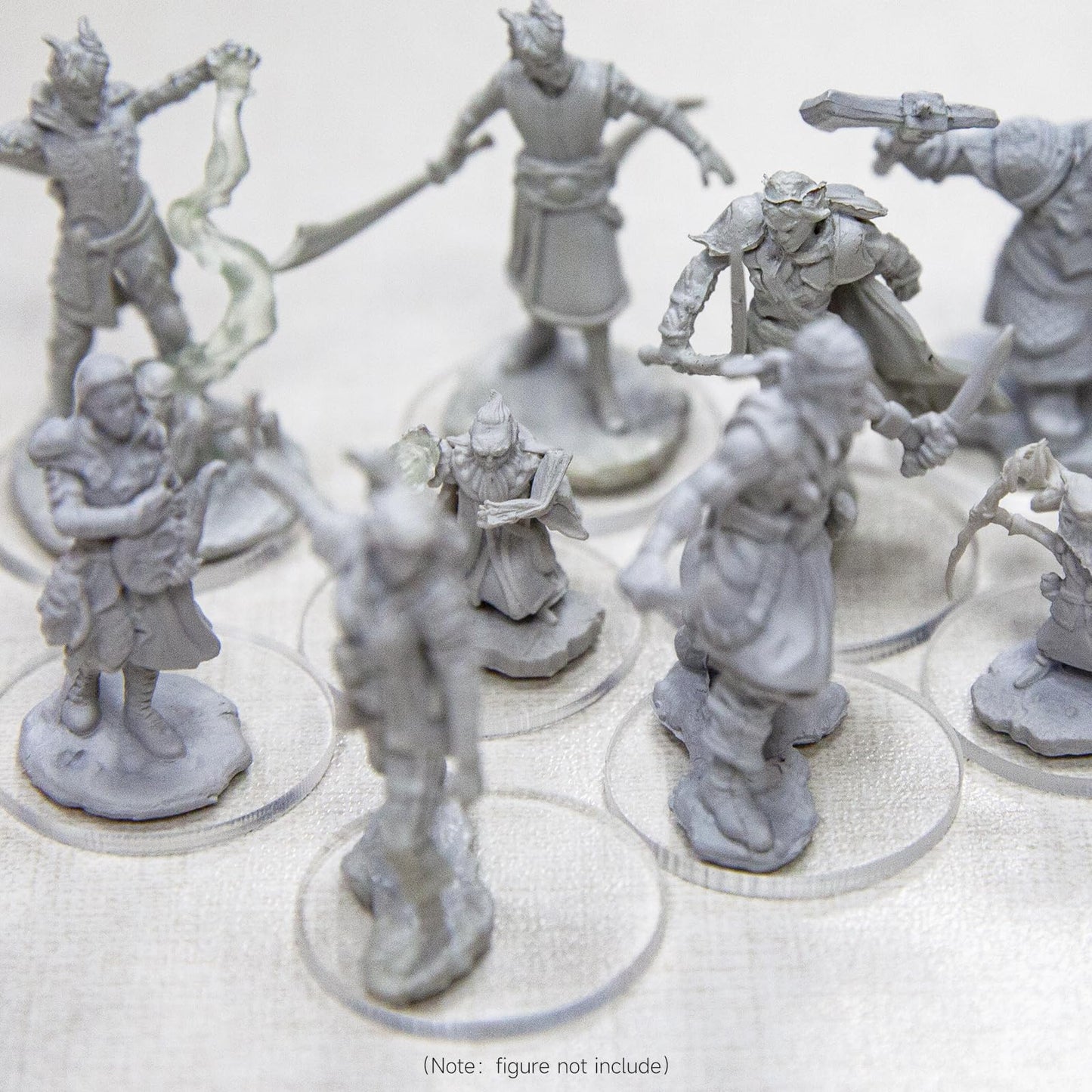 Displaymore 100Pcs Round Clear Plastic Model Bases 25Mm/0.98 Inch Wide 2Mm Thick For Gaming Miniatures Or Wargames Role Playing