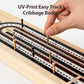 Cribbage Board Game Set  3-Track enhanced Wooden Cribbage Board with Magnetic Lock & Large Storage  9 Metal Pegs  2 Decks of Playing Cards - Classic Board Games for mature-themeds Family (Instruction Include)