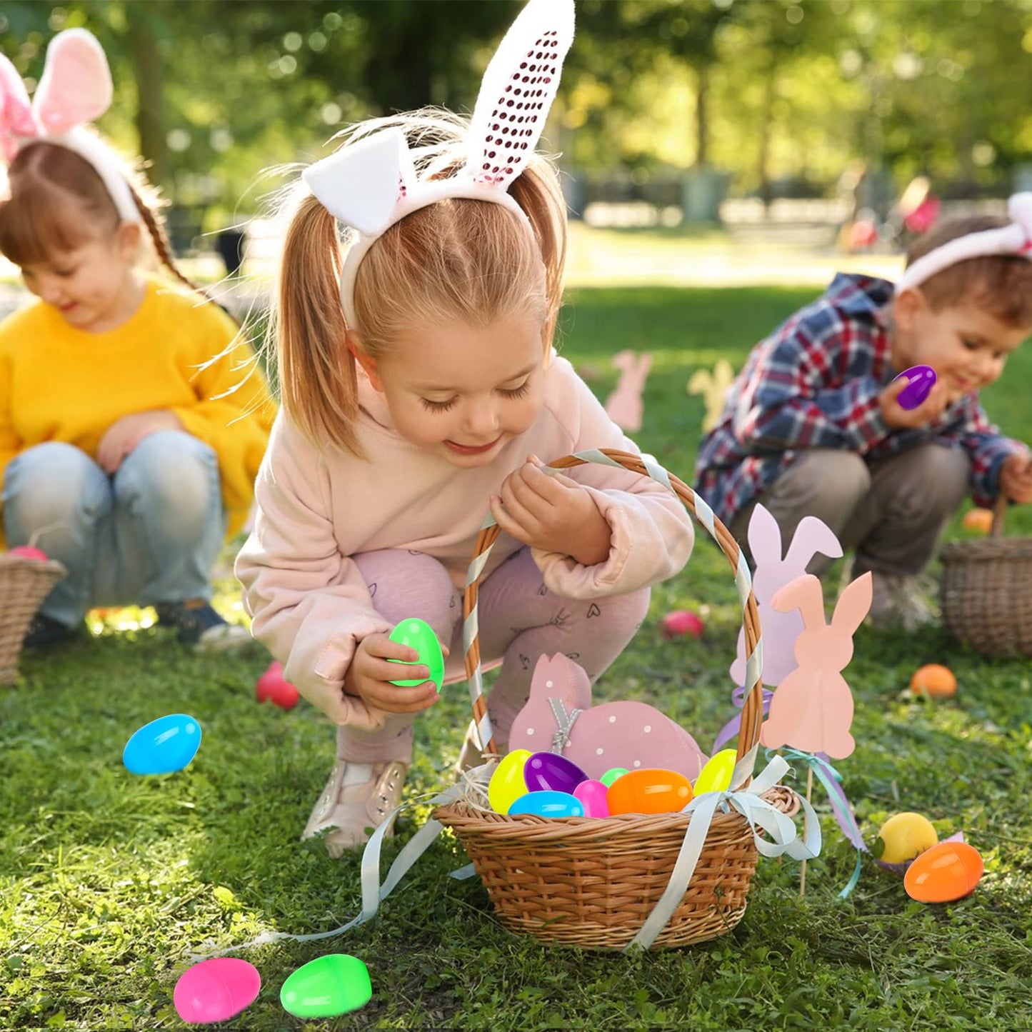 Thinkmax 16 Pcs Easter Eggs Filled With Mini Plush Animals Toy For Easter Basket Stuffers/Fillers, Easter Eggs Hunt, Easter Part