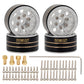 Meus Racing 4Pcs 1.0 Beadlock Wheels Hub Rims W/Removable Thickened 4Mm Hex Adapter For 1/18 Trx4M, Axial Scx24 Gladiator Bronco