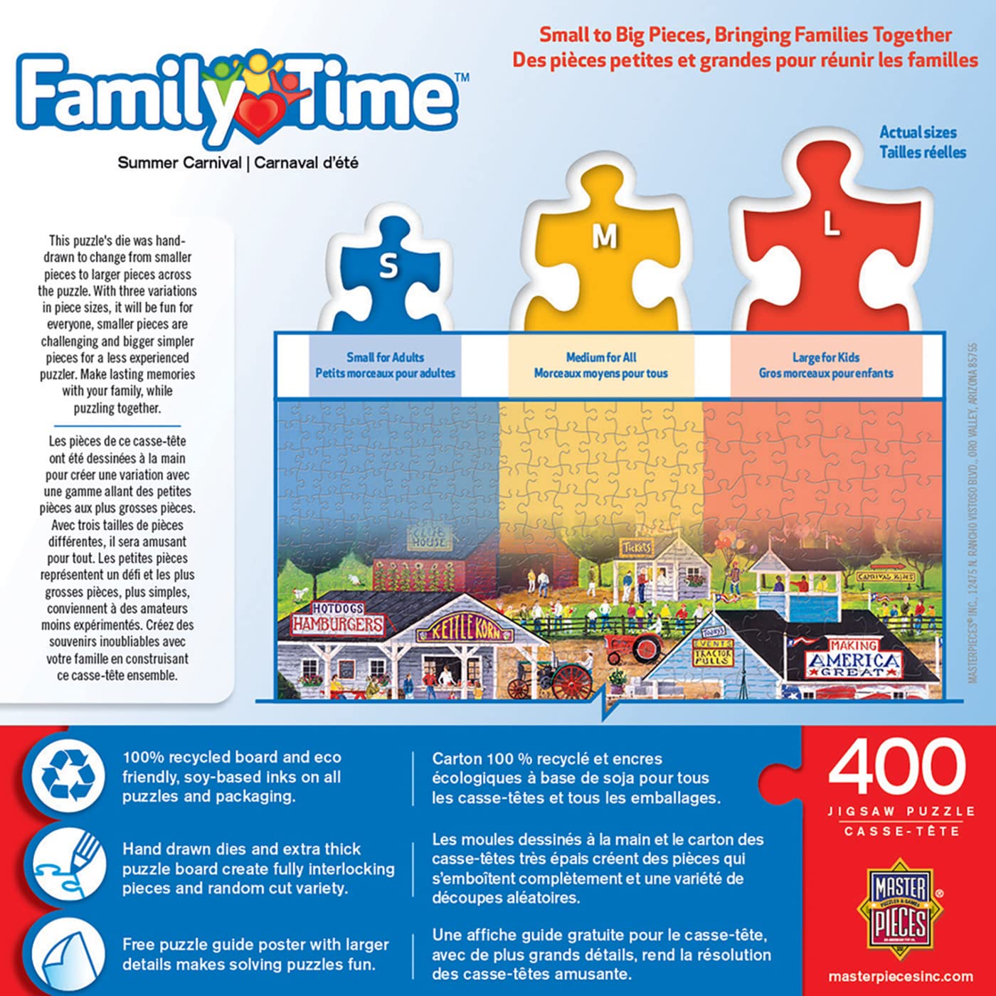 Masterpieces 400 Piece Jigsaw Puzzle For Adults, Family, Or Youth - Summer Carnival - 18''X24''