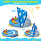 ZIZZ Baby Pool Float with Canopy - Inflatable Baby Swimming Float with UPF50+Sun Protection  Infant Pool Float with Toy Play Console Adjustable Seat for Boys Girls Toddler 6-36 Months