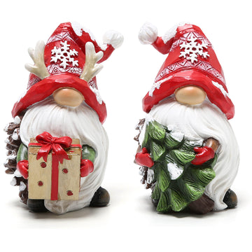 Hodao Christmas Resin Gnomes Handmade Christmas Resin Gnomes Holiday Present, Winter Table Christmas Tree Christmas Decorations