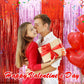 EUFARS Valentines Day Party Decorations - 4 Pack of 3.2x8.2ft Red Pink Foil Fringe Curtains Streamers Backdrop for Birthday Gale