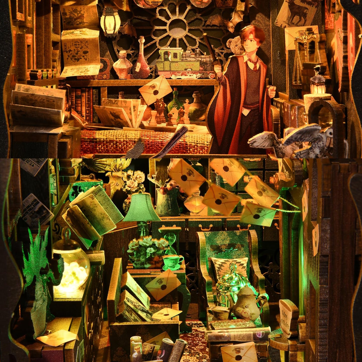 Toyqi Book Nook Kit For Adults, Diy Miniature House Dollhouse, Booknook Bookend Bookshelf Decor Alley Model Build With Dust Cove