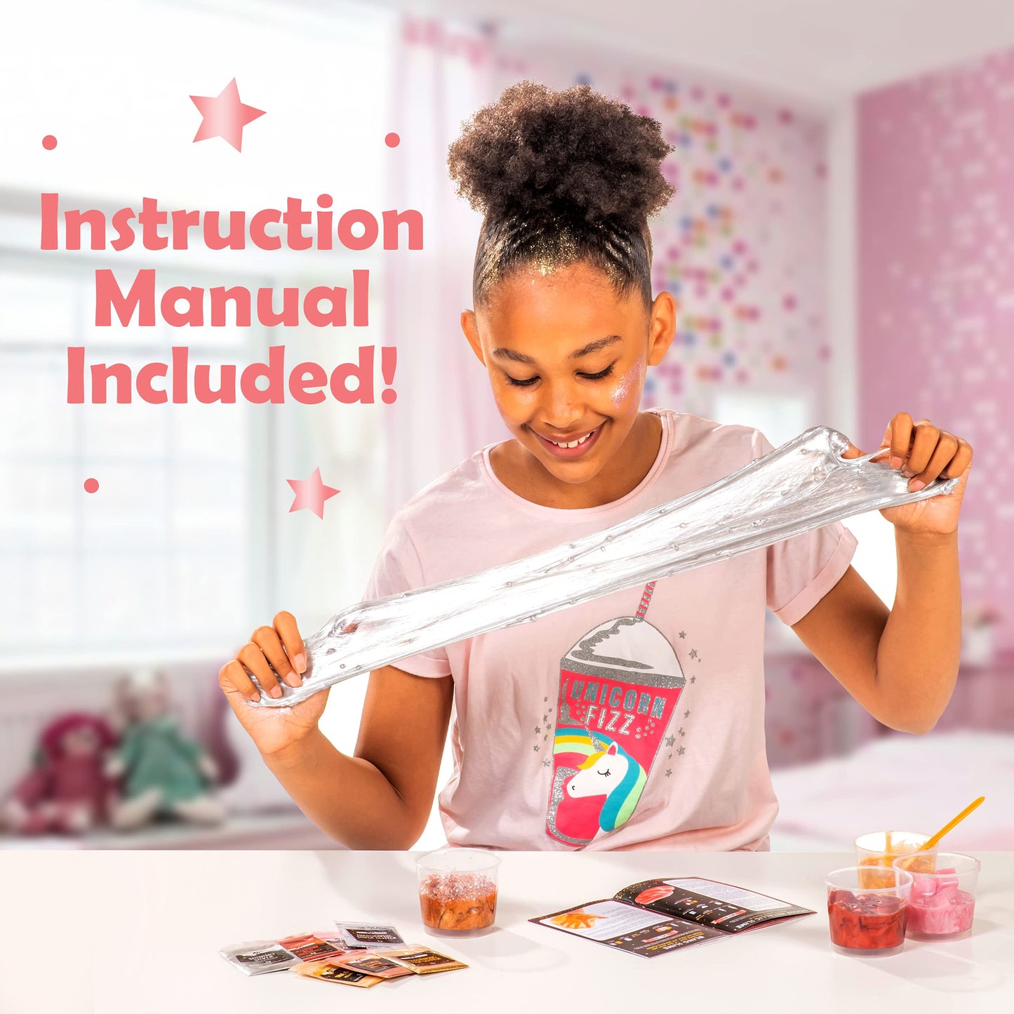 Original Stationery Mini Metallic Shimmer & Shine Slime Kit - Create Rose Gold & Shimmery Creations, Metallic Slime For Kids