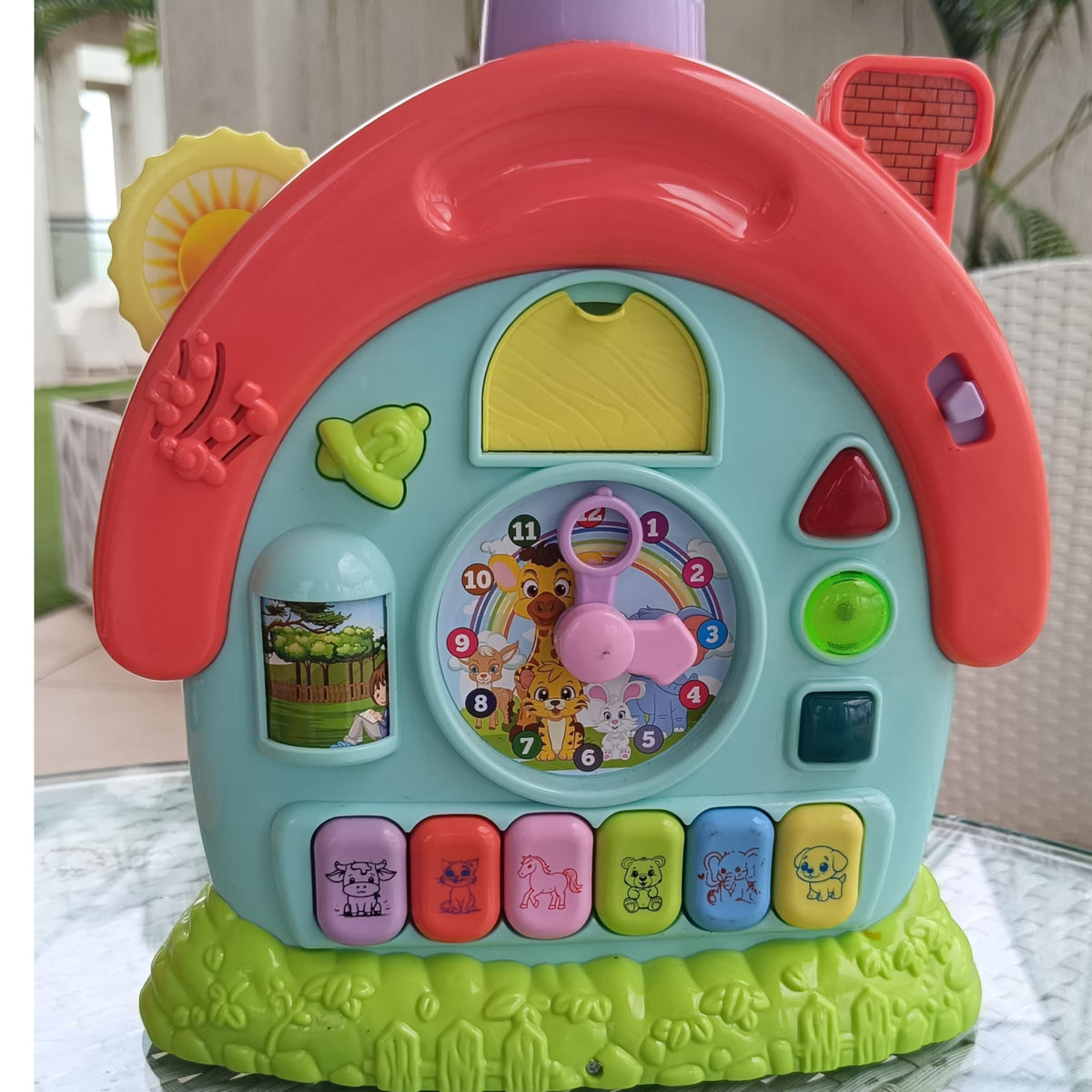 Bekidomaa Busy Board Piano House | 50+ Learning Activities | Clock, Day & Night, Story Telling, Animal Rotator, Interactive Educ