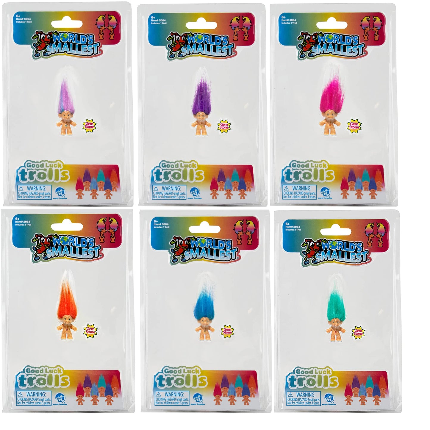 Worlds Smallest Good Luck Trolls Bundle Set Of 6