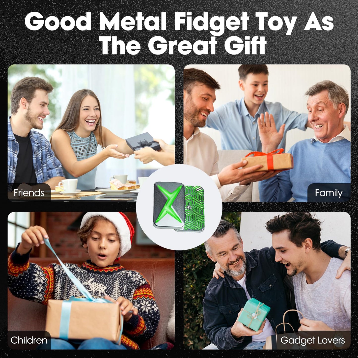 Judixy Infinite Lightning Fidget Slider Luminous Metal Magnetic Fidget Toys Adults For Stress Relief (Greenlight)