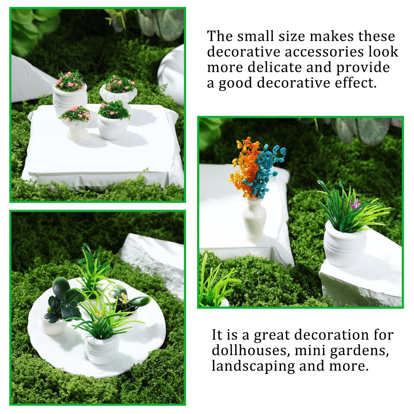 12Pcs Miniature Dollhouse Plants, Mini Potted Plant, Artificial Plastic Plants, Miniature Dollhouse Accessories, Mini Resin Plan