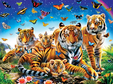 Masterpieces 300 Piece EZ Grip Jigsaw Puzzle - Tiger & Butterflies - 18x24