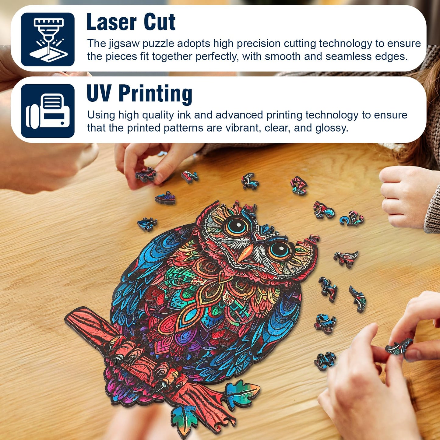 Wooden Puzzles for mature-themeds  Unique Shaped Animal Jigsaw Puzzles  Owl Wood Puzzles mature-themed  Birthday Gifts for mature-themed and Kids  300 Piece 17.13?11.22