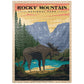 Mypuzzle Rocky Mountain National Park - Moose In The Rocky Sunrise, Vintage Travel Poster - Premium 500 Piece Jigsaw Puzzle For