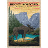 Mypuzzle Rocky Mountain National Park - Moose In The Rocky Sunrise, Vintage Travel Poster - Premium 500 Piece Jigsaw Puzzle For