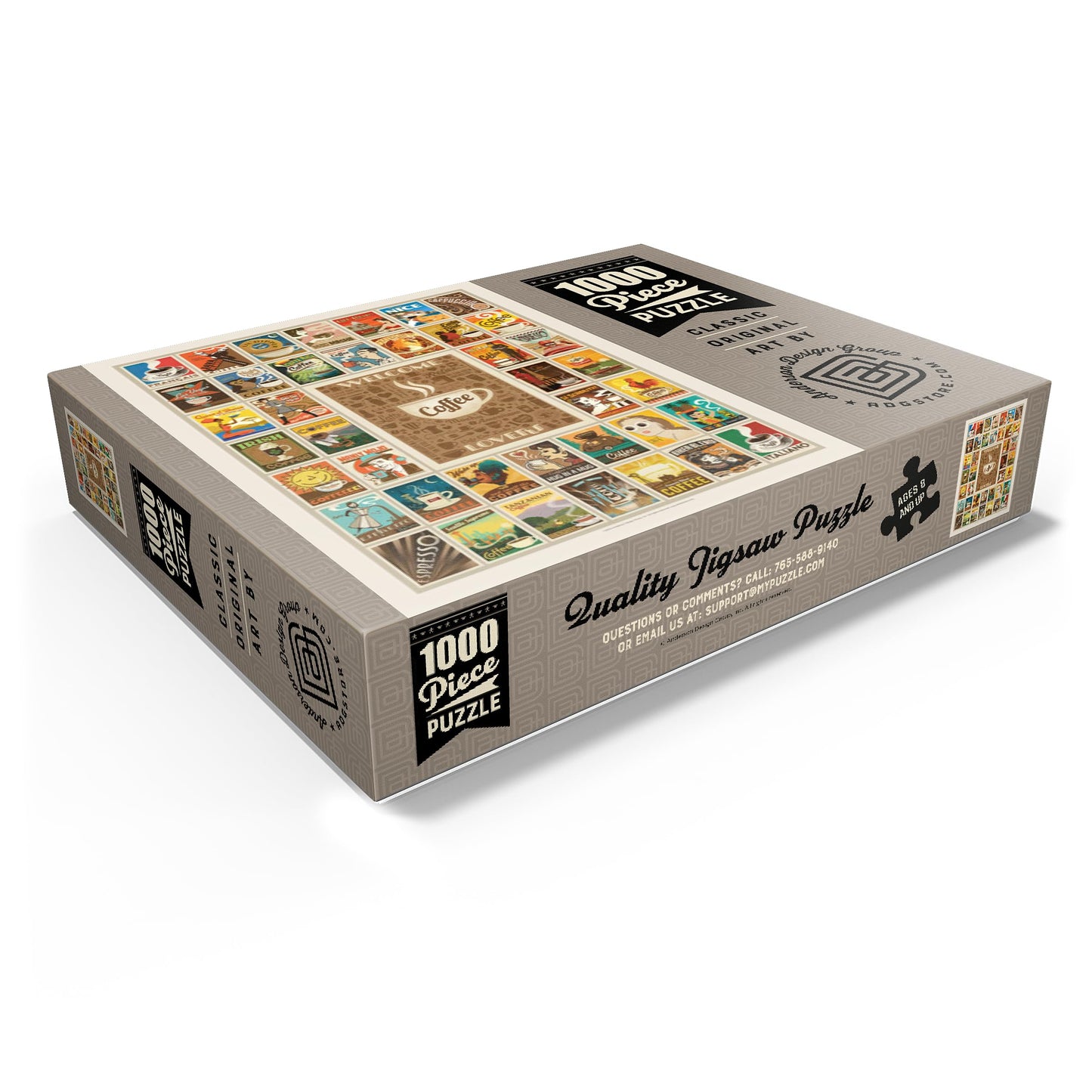 MyPuzzle Coffee Collection Vintage Poster 1000 Piece Jigsaw Puzzle - Colorful Cardboard for Adults