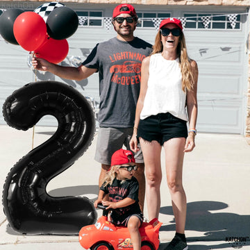 Katchon, Giant Black Number 2 Balloon - 40 Inch | Black 2 Balloon Number, Two Cool Birthday Party Decorations Boy | Black Two Balloon, 2Nd Birthday Balloon Black For 2Nd Birthday Decorations For Boys