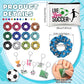 Baderke 72 Pcs Soccer Accessories Gifts Include 12 Make up Bags 12 Mirrors 12 Acrylic Keychains 12 Bracelet 12 Scrunchies 12 Hai