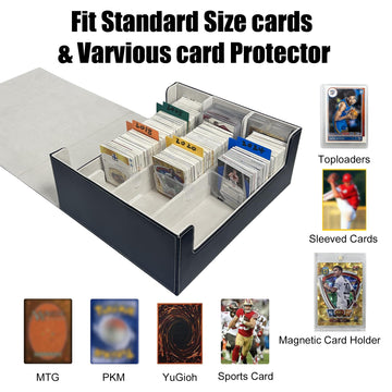 WTVIDAS MTG Card Deck Box - 2400+ Card Storage Box with 4 Supporters & 10 Colorful Dividers for Magic The Gathering Cards,Comman