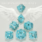 Hnccesg Dnd Metal Dice Set - Matte Blue White 7 Pcs Skull Hollow For Dungeons And Dragons, Mtg Rpg Role Playing (D&D)