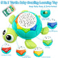 Baby Toys 6-12 Months, 5 In 1 Musical Projector Turtle Crawling Toys Tummy Time Infant Baby Toys 0-3 3-6 7 8 9 12-18 Months 1 Ye