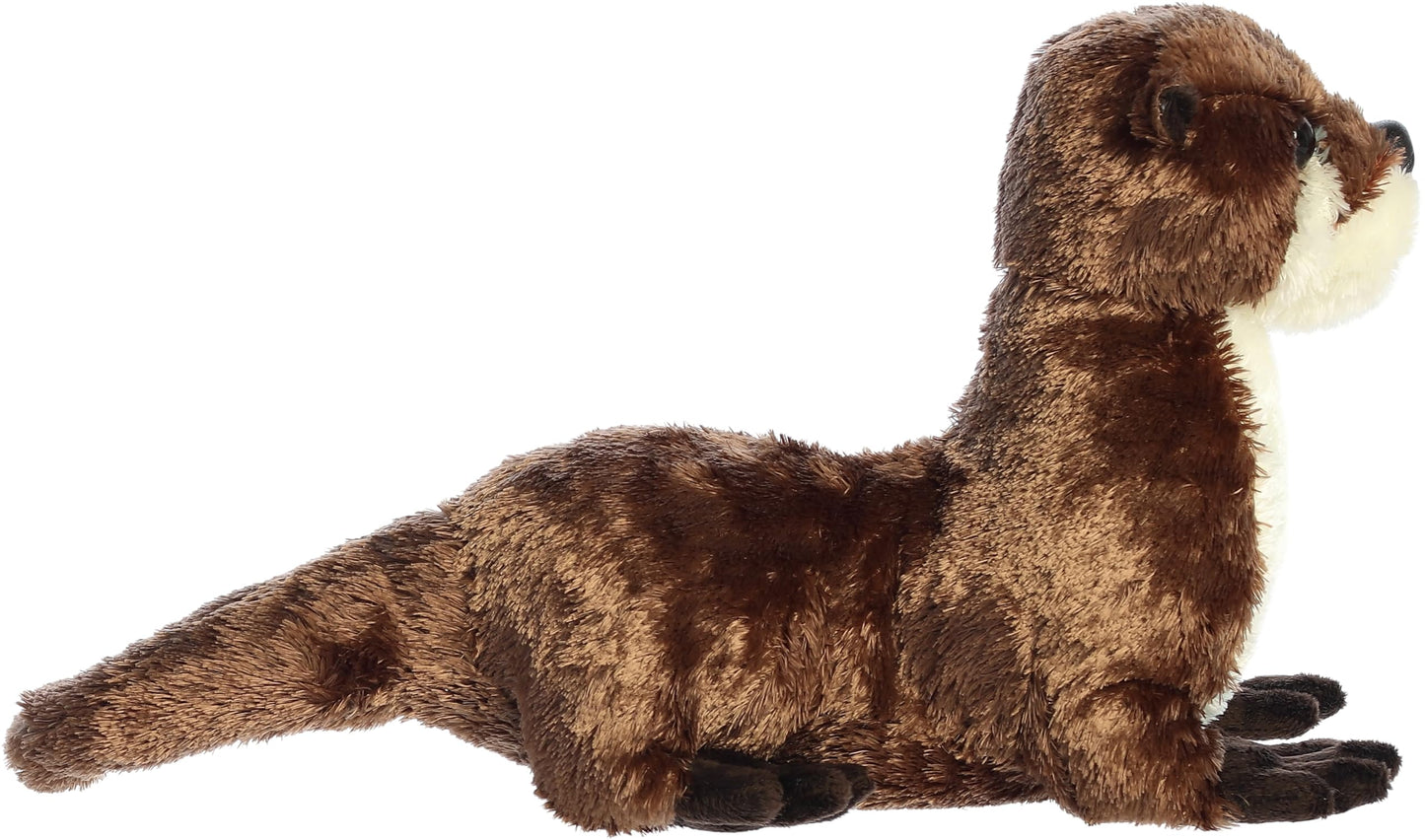 Aurora Adorable Flopsie River Otter Stuffed Animal - Playful Ease - Timeless Companions - Brown 12 Inches