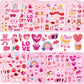 UPINS 48 Sheets Valentine Heart Stickers, Colorful Heart Stickers Kids Valentine Stickers for Labels Scrapbook Love Wedding Part