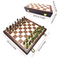 Large Metal Deluxe Chess Retro Copper Plated Alloy Chess mature-themed Set Board Game Portable Wooden Box Storage Folding  2 Players Chess Set