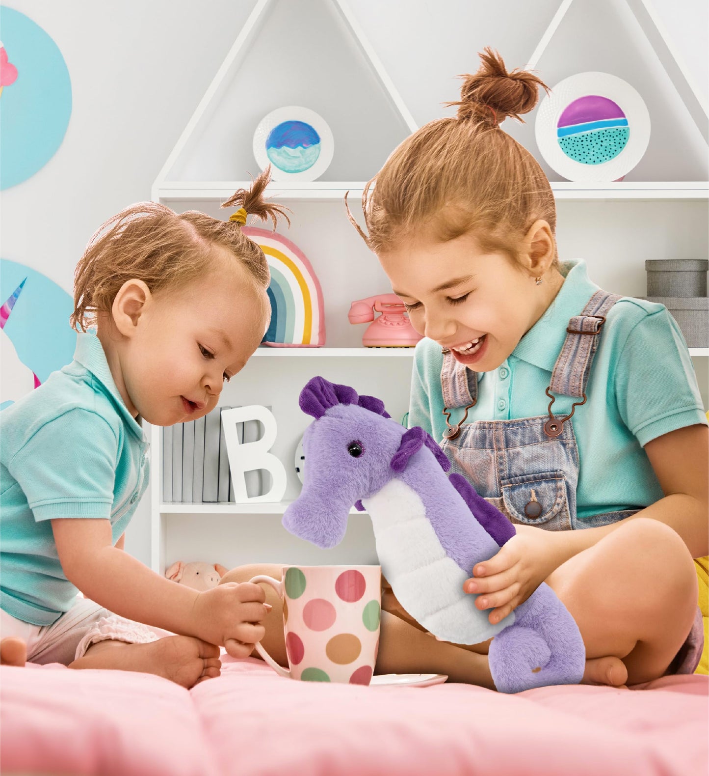 Dollibu Purple Seahorse Super Soft Stuffed Animal, Cute Realistic Stuffed Animals For Girls, Boys, Adults Animal Gifts, Kids Zoo