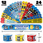 60 PCS Police Party Favors Set - 36 Temporary Tattoos Sticker & 24 Slap Bracelets for Kids, Perfect for Birthday Parties, Classr