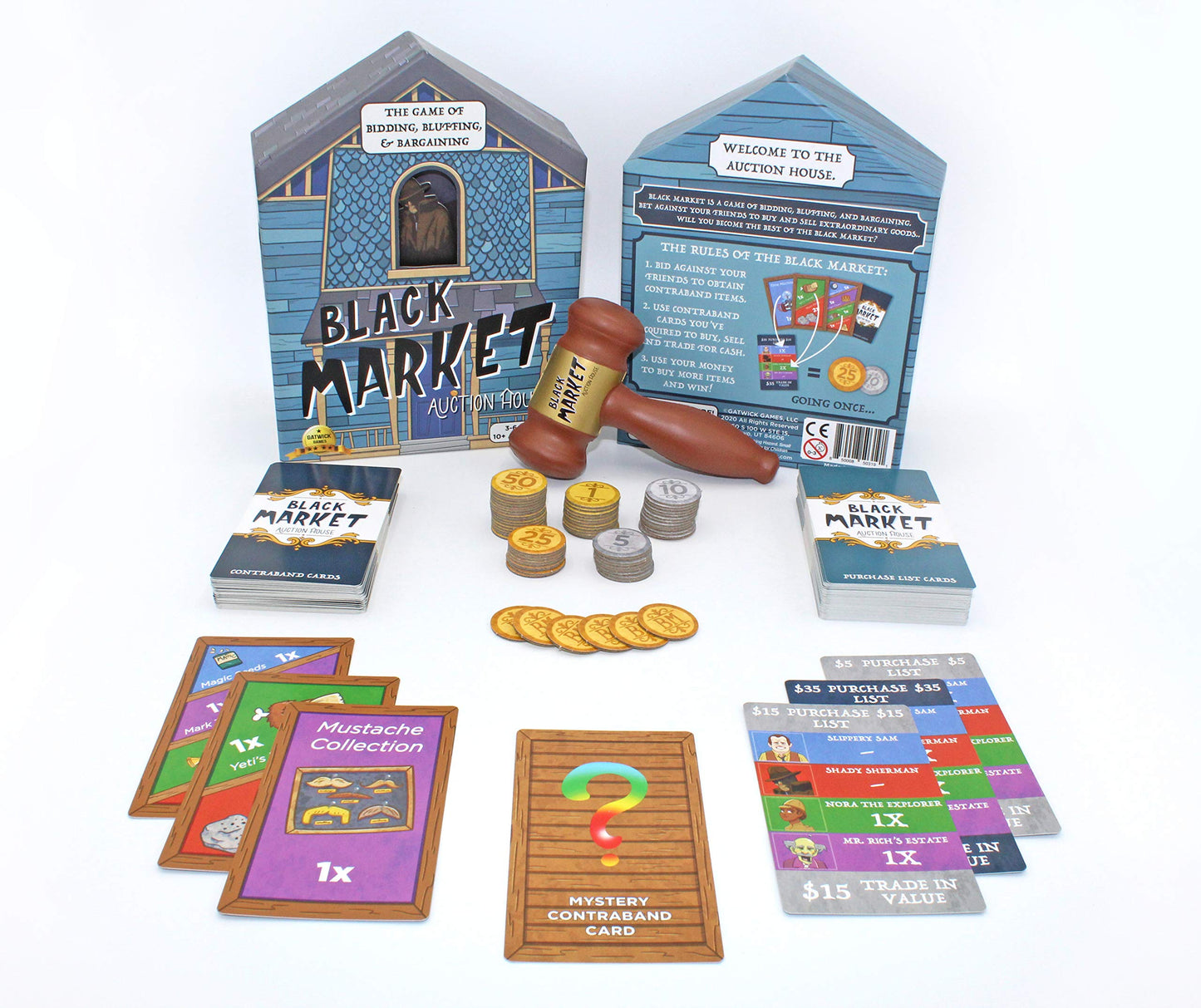 Black Market Auction House - A Game of Bidding  Bluffing & Bargaining  mature-themed Games for Game Night and Strategy Games for mature-themeds and Family Night  Board Games for Teens