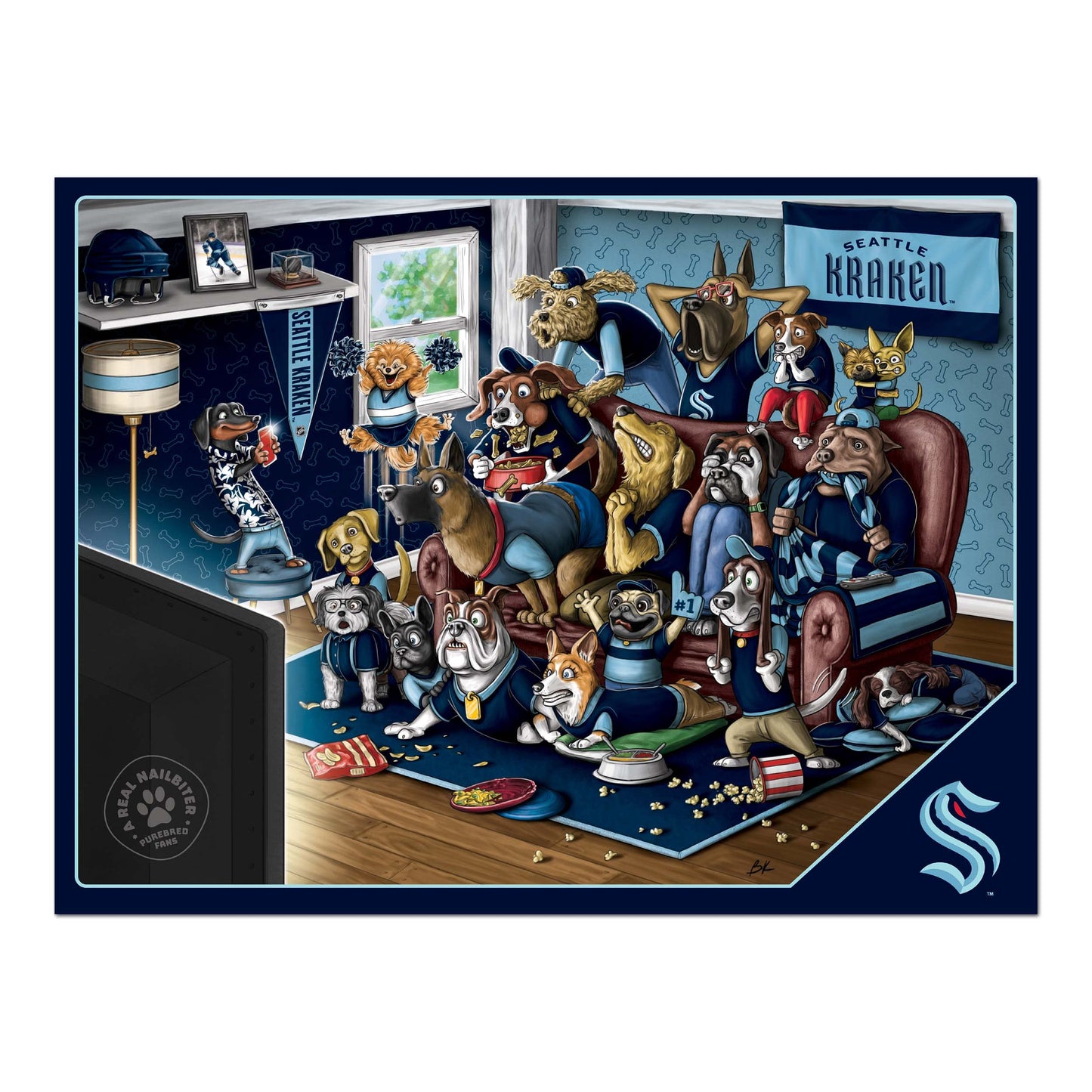 Youthefan Nhl Seattle Kraken Purebred Fans 500Pc Puzzle - A Real Nailbiter