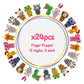 24 Pcs Finger Puppets Set Mini Stuffed Animals Finger Puppet Toys For Storytelling Playing Teaching Shows Playtime Schools Birthday Party Gift Favor Supplies