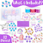 Sensationally OT Unicorn Sensory Dough Kit (3 Jars) Non-Toxic Dough with Unicorn Cutters, Charms, Rainbow, Pom Poms, Diamonds, G