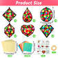 Qyeahkj 36 Set Jewel Suncatchers Crafts for Kids DIY Diamond Window Tissue Paper Craft Kit Jewel Hanging Decor for Summer School