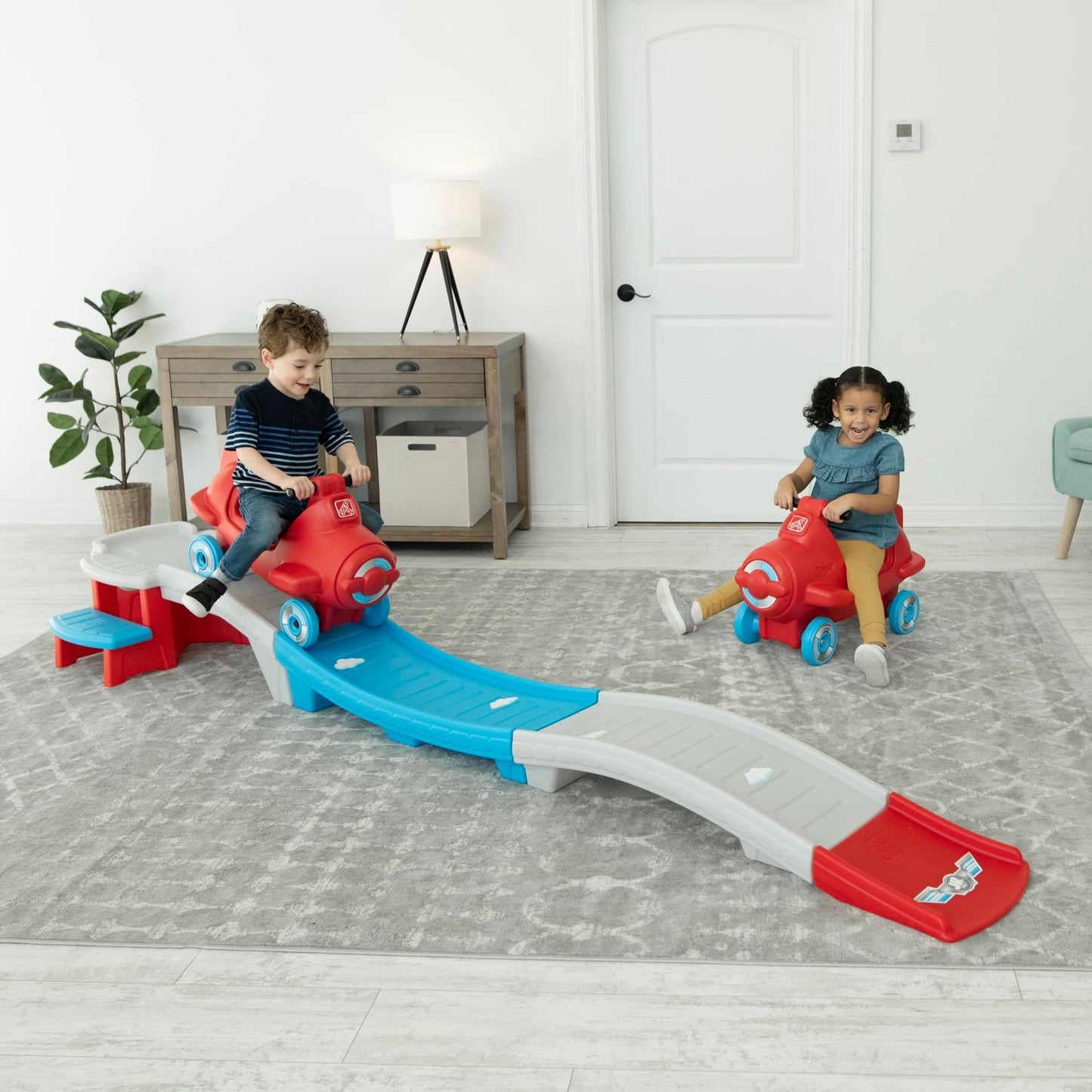 Step2 Sky Rider Up & Down Roller Coaster Kids Ride On Toy, Push Car, Indoor/Outdoor Playset, Made Of Durable Plastic, Max Weight