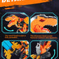 TIALLOW 2 in 1 Transforming Dinosaur Building Toy Set, Large Mecha Armor T-rex Model, Orange, F5-A0007, For Ages 8-14