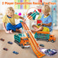 BainGesk Carrier Truck Toys for 2 3 4 5 6 Years Old Boys, 2.8 Ft Race Track Transport Cars Toys with 6 Die-Cast Metal Toy Cars,