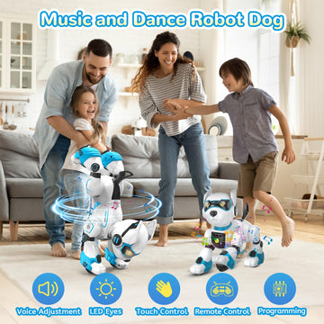 Smart Robots Dog Toy For Kids, Programmable Interactive Rc Robotic Pets With Voice Control And Touch Sensory, Imitates Animals Music Dancing, Present For Kids Boys And Girls