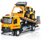 ID Gerilla Tow Truck Toy Metal Cab, Flatbed Construction Vehicles Toys with Backhoe Loader, Friction Powered Transport Trailers 