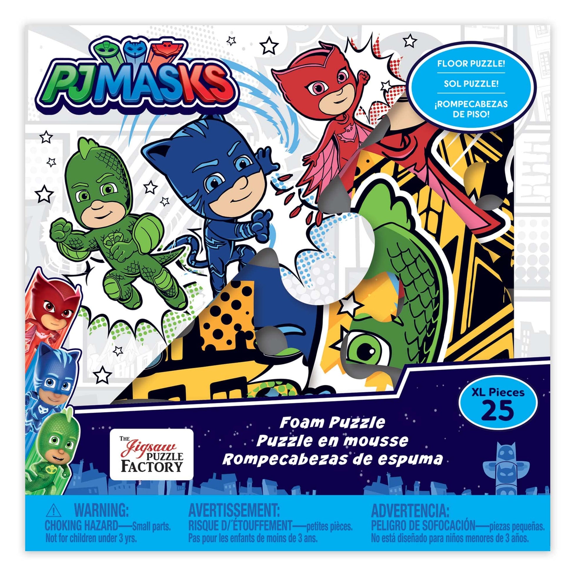 PJ Masks Foam Jigsaw Puzzle, Large Floor Puzzle, 25 Piece Puzzle for Kids 3 and Up, PJ Masks Toys