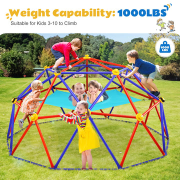 Zupapa Climbing Dome With Hammock, Supports Up To 1000Lbs Jungle Gym, 10Ft Dome Climber With Hammock For Kids 3 To 10 Outdoor Play Equipment