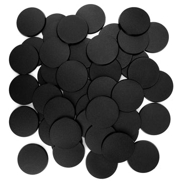 Titawu 30Pcs Miniature Bases+60Pcs Adhesive, 60Mm/2.36Inch Textured Plastic Black Round Model Base For Gaming Miniatures Or Warg