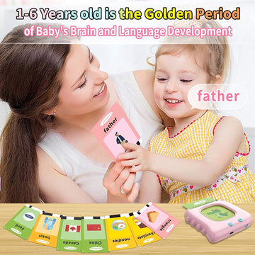 Talking Flash Cards For Toddlers 1-3 With 384 Sight Words, Toddler Learning Toys For 1 2 3 4 5 Year Old Boy Girls, Autism Sensory Toys, Educational Montessori Toys, Pocket Speech Therapy Toys