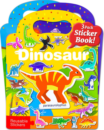 Benresive Reusable Sticker Book For Toddlers 2-4 Years, 3 Sets Travel Stickers For Kids, Waterproof Sticker Books For Toddlers 1-3, Crafts Activities For Todddlers 1-3 2-4 3-5
