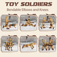 HAPTIME Army Men Action Figures with   Toy Soldiers for Boys  Plastic Army Toys for Boys 6-8  Birthday Gift for Military Collectors (6Pcs Yellow)