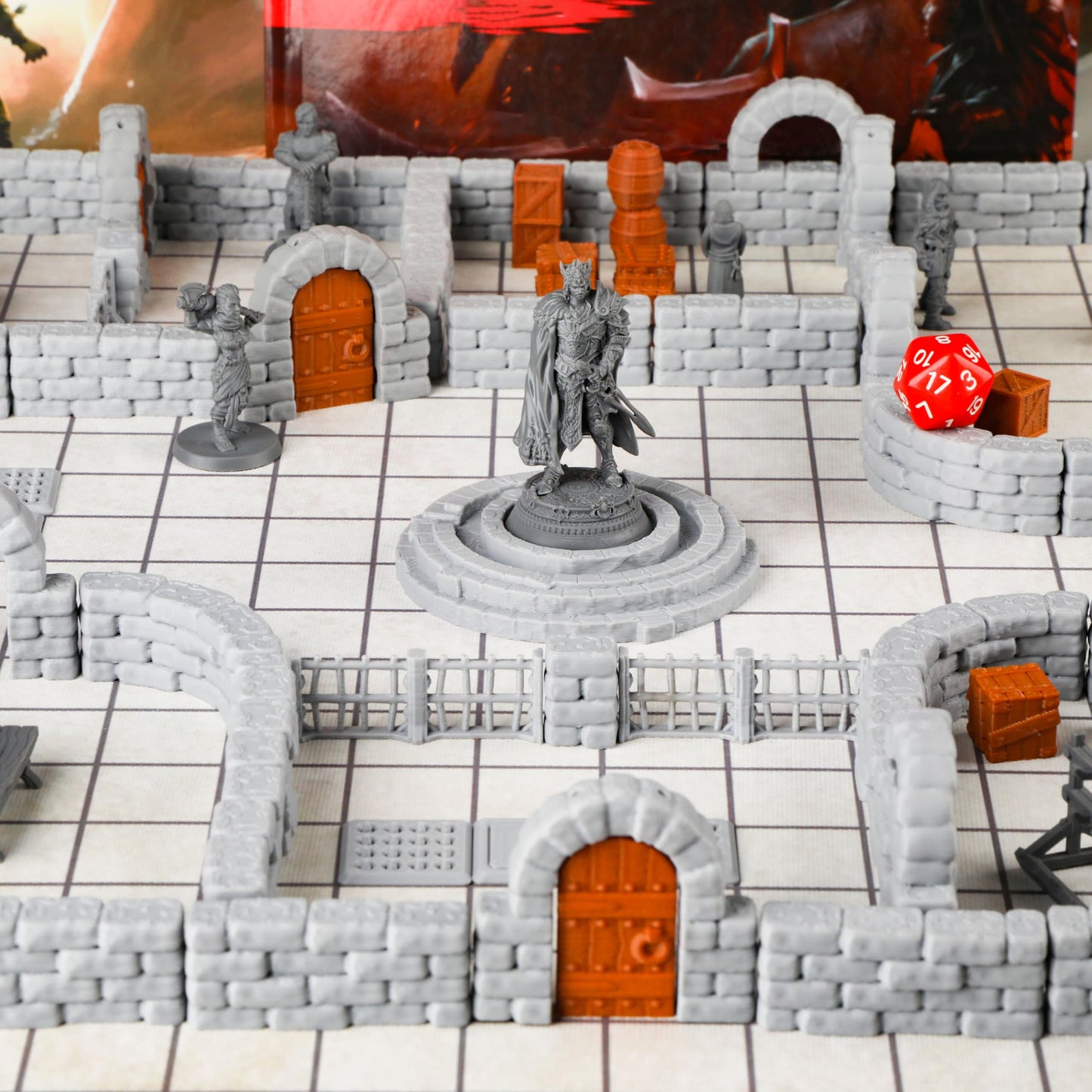 Dungeon Walls 40Pcs 28Mm Miniature Rpg Terrain Modular System Dnd Building Accessories For Tabletop Role Playing Scenes, Gift Of