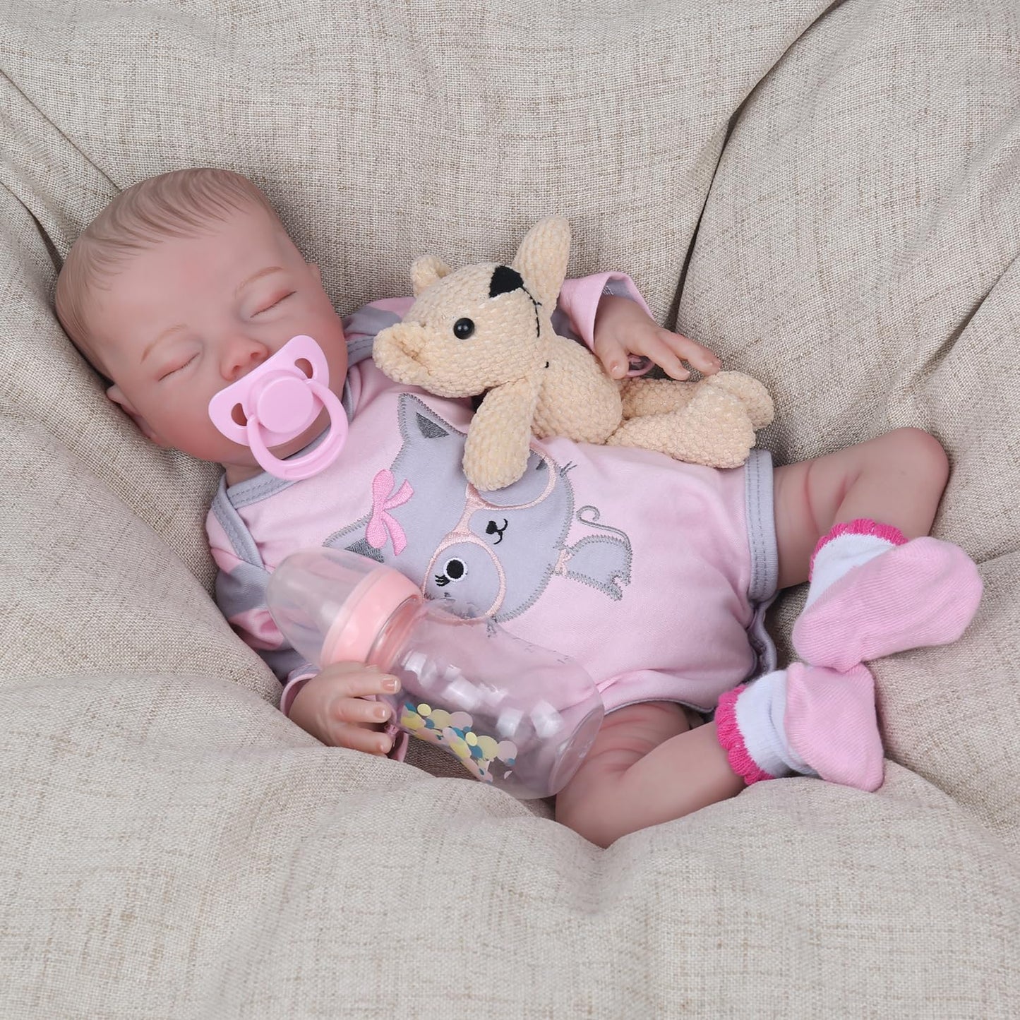 Ksbd Reborn Baby Dolls - 18 Inch Realistic Newborn Baby Doll Delilah, Lifelike Girl Baby Doll With Advanced Veins, Real Life Sleeping Baby Doll With Weighted Soft Boby For Kids Age 3+ Gift