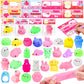 Amenon 28 Pack Valentines Animals Mochi Squishies With Cards Classroom Valentine'S Day Gifts For Kids Prefilled Kawaii Bear Stress Relief Squeeze Fidget Toys Exchange Favor Prizes School Goodie Bag