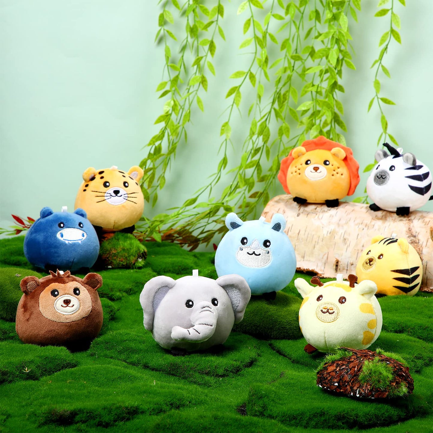 Skylety 9 Pcs Mini Plush Stuffed Animals Bulk 3.15 Inch Cute Soft Decompress Animals Plush Toys For Baby Shower Birthday Party Gifts Classroom Prizes Easter Basket Stuffers(Forest Animals)